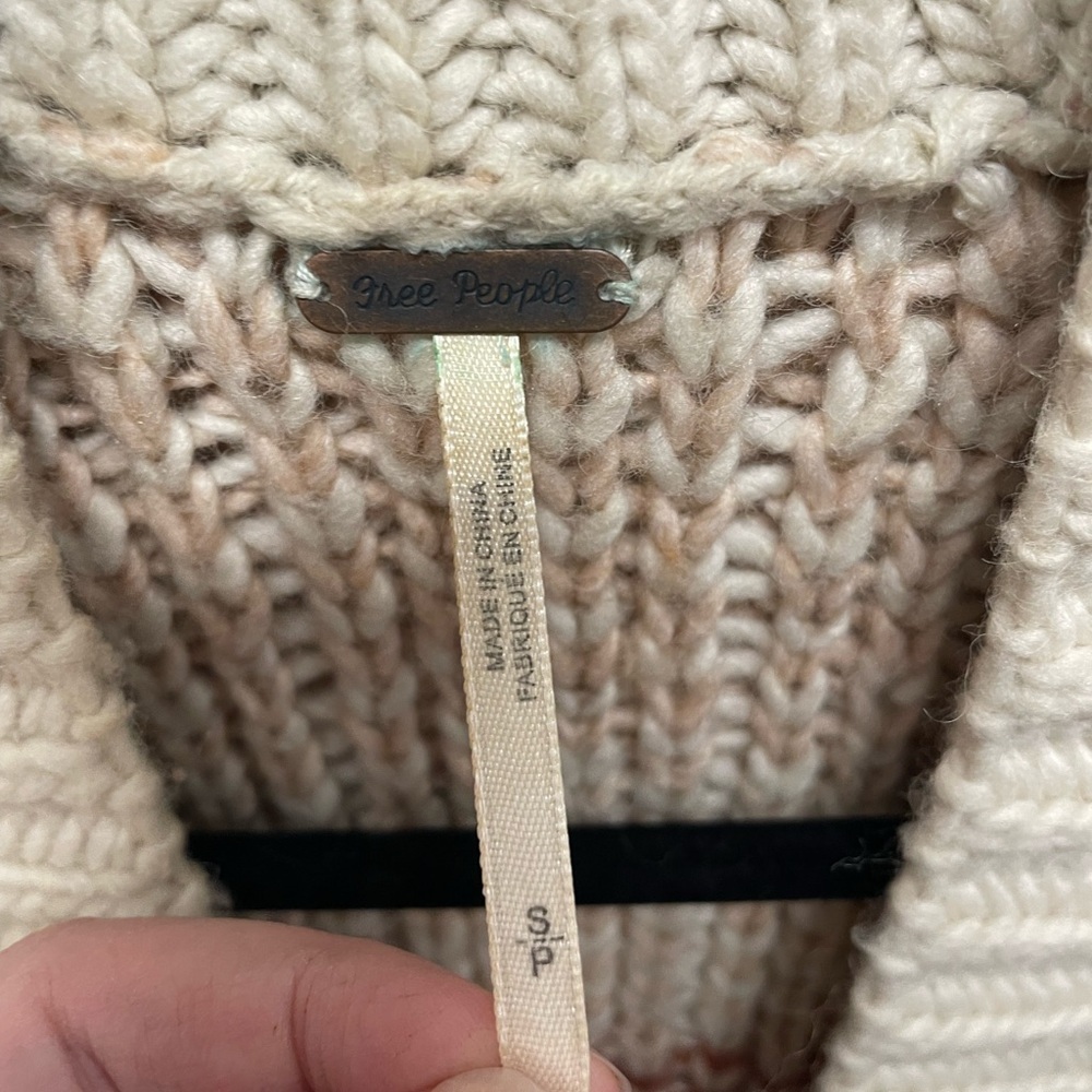 Free People Time and Again Chunky Knit Oversized Open Front Cardigan small - Picture 9 of 10